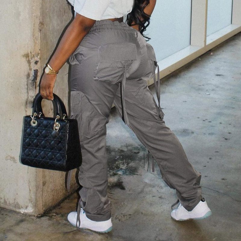 C1865 Summer woven high waist pocket tassel lace casual trousers