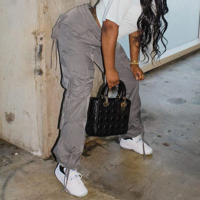 C1865 Summer woven high waist pocket tassel lace casual trousers