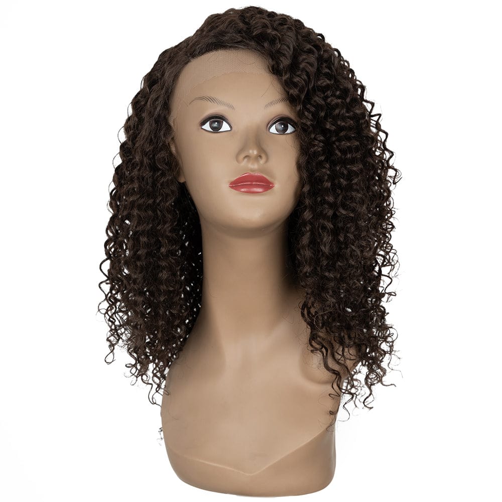 C2 HD Transparent Lace Heat Resistance Afro Kinky Curly Synthetic Wig High Temperature Middle Part Lace Front Synthetic Hair Wig