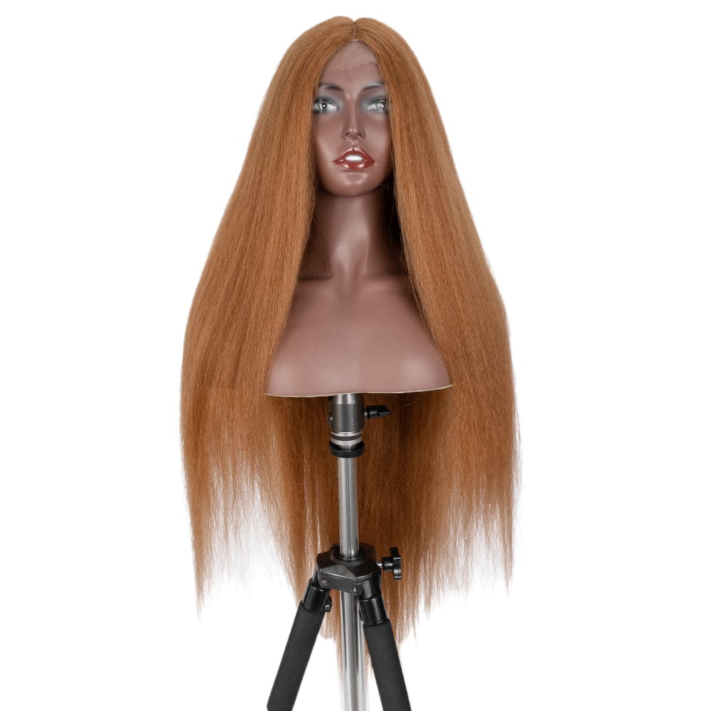 C27E Super Long and Soft Silky Straight Ombre Heat Resistance Synthetic Lace Front Wig Blonde Synthetic Wig For Black Women