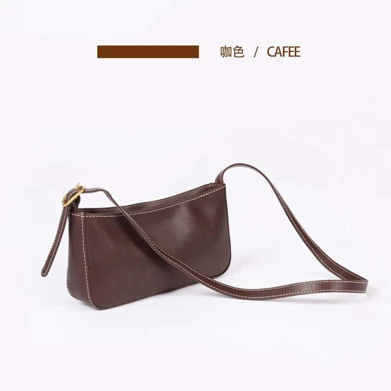 caffe 2023 New Summer Casual Ladies Genuine Leather Shoulder Bag Senior Texture Ladies Shoulder Bag