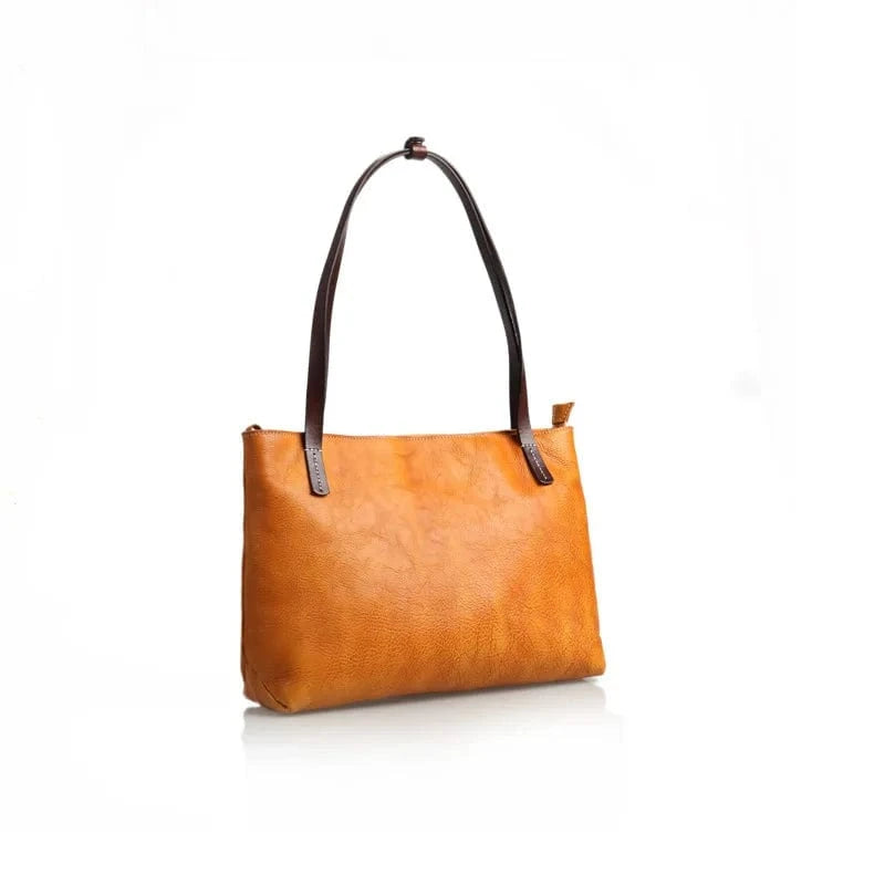 Camel New Arrivals Custom Vintage Tote Bags High Quality Genuine Leather Women's Tote Bag