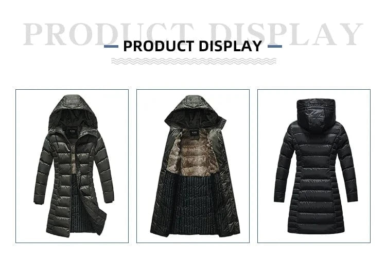 Canada Ladies Goose Duck Down Long Coat Winter Goose Down Coats Women Parka Jacket Parka Coat with Hood for Ladies Women