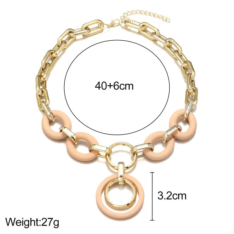 CARTER LISA Acrylic Gold Plated Chunky Chain Necklace Thick Chain Choker For Women Fashion Jewelry Statement Pendant Necklace