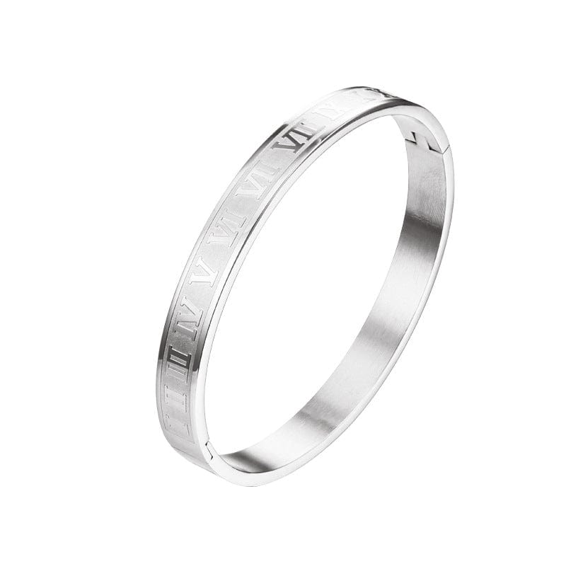 CARTER LISA High Quality 4mm Stainless Steel Bracelet 8mm 3 Colors Roman Alphabet Pattern Bracelet Customized Logo
