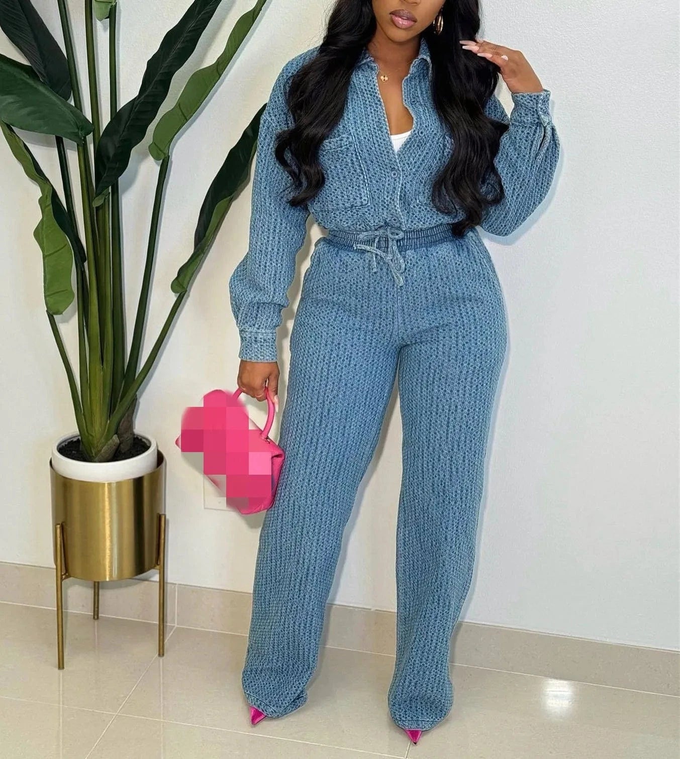 Casual 2-Piece Denim Co-ord Set for Women