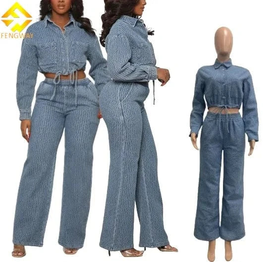 Casual 2-Piece Denim Co-ord Set for Women