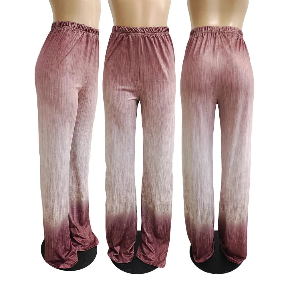 Casual Glitter Bling Pants for Ladies Ombre Long Floor Bottom Women Flare Pants Girls Adult Wide Leg Shiny Pants