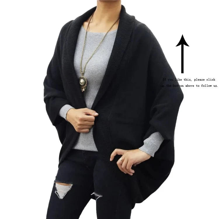 Casual Style Turn-down Collar Acrylic Cashmere Feel Ribbed Collar Women Knit Cardigans Shrug