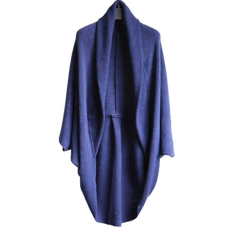 Casual Style Turn-down Collar Acrylic Cashmere Feel Ribbed Collar Women Knit Cardigans Shrug