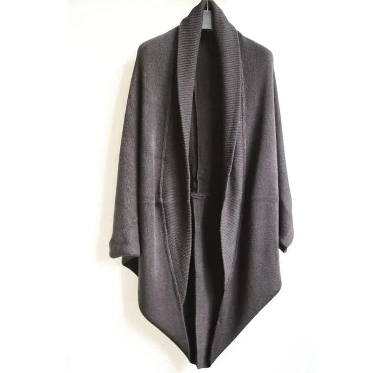 Casual Style Turn-down Collar Acrylic Cashmere Feel Ribbed Collar Women Knit Cardigans Shrug