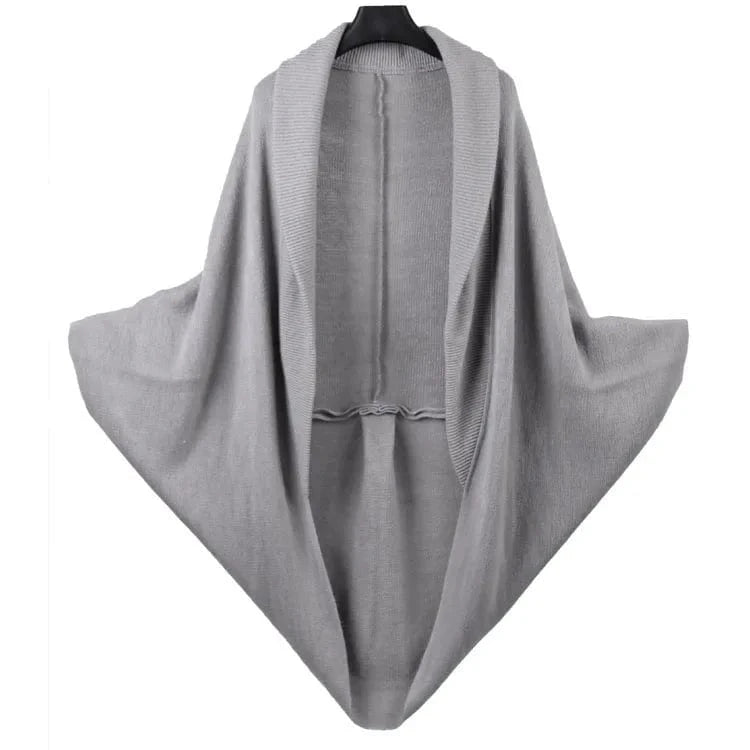 Casual Style Turn-down Collar Acrylic Cashmere Feel Ribbed Collar Women Knit Cardigans Shrug