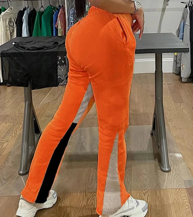 Casual women flare joggers sport wear wide leg pants track pants trousers