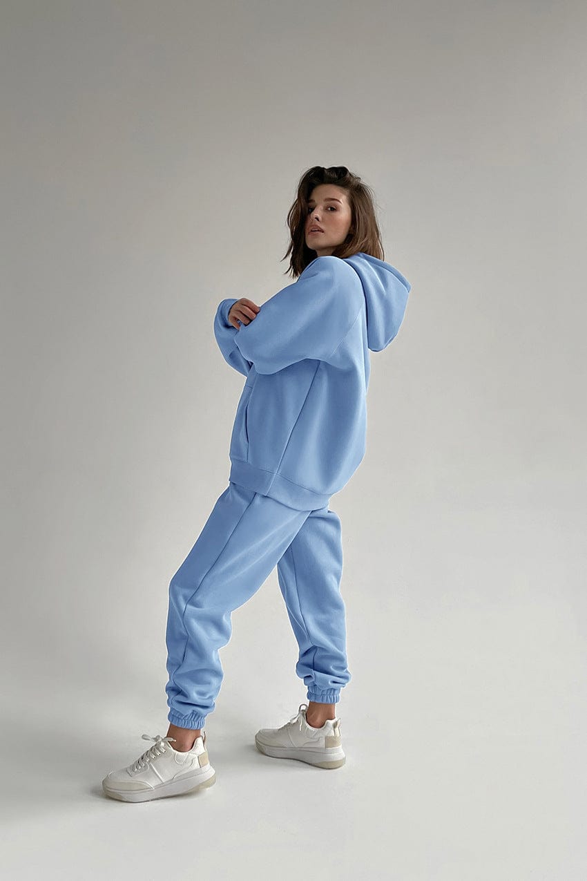 Casual Women Hoodies Sweatsuit Long Sleeve Hooded Matching Joggers Sweatpants 2 Piece Tracksuit Sets