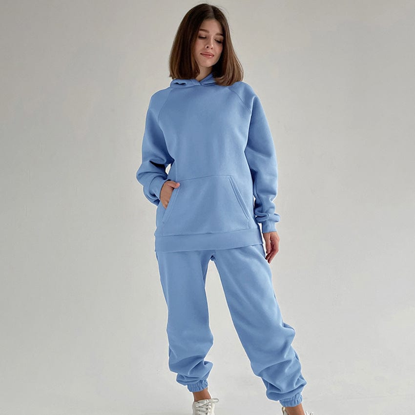 Casual Women Hoodies Sweatsuit Long Sleeve Hooded Matching Joggers Sweatpants 2 Piece Tracksuit Sets