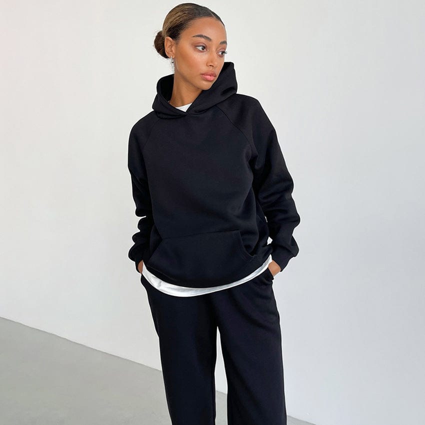 Casual Women Hoodies Sweatsuit Long Sleeve Hooded Matching Joggers Sweatpants 2 Piece Tracksuit Sets