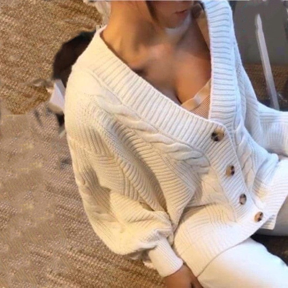 Casual Women's Loose Long Sleeve Knit Button Down Cardigan Sweaters 2 Pieces Long Pants Set Winter Fall