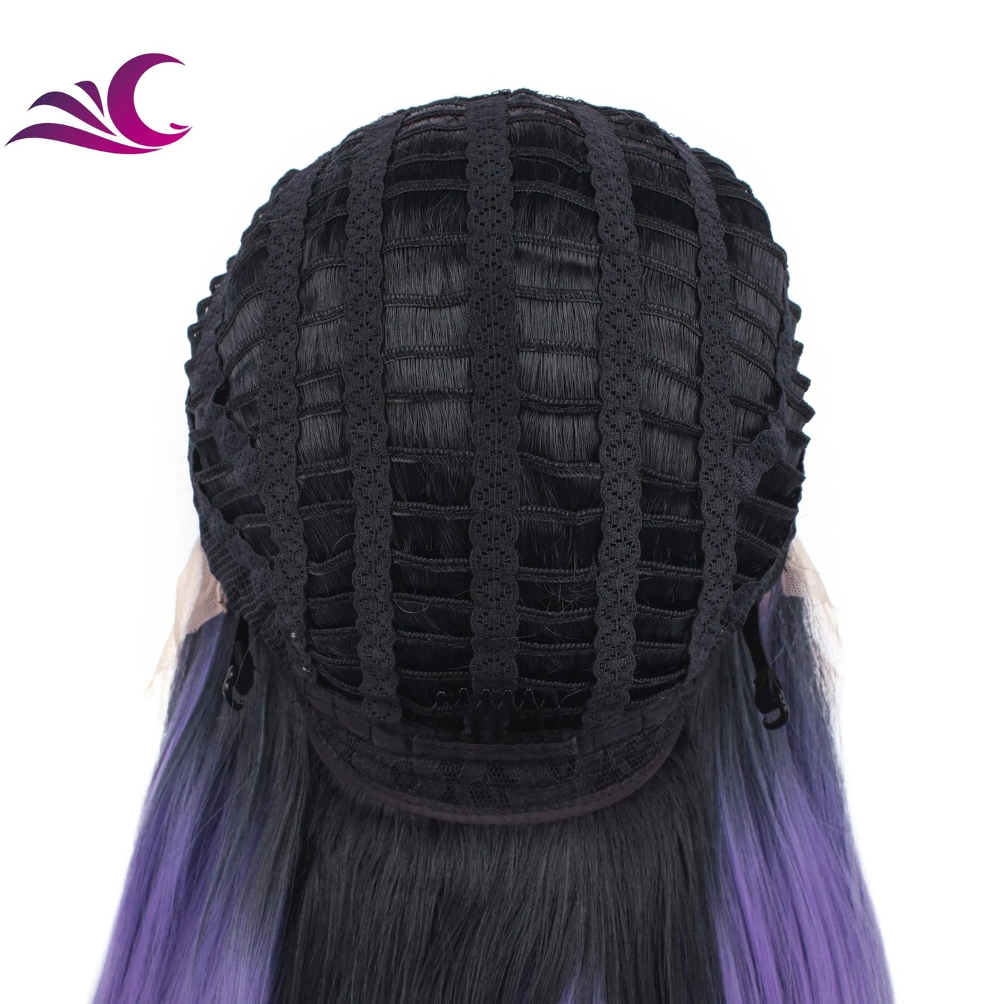 Celebrity 22 Inch Transparent Lace Front Human Hair Wigs With Colored Purple Ombre Highlight Lace Frontal Wigs For Black Women