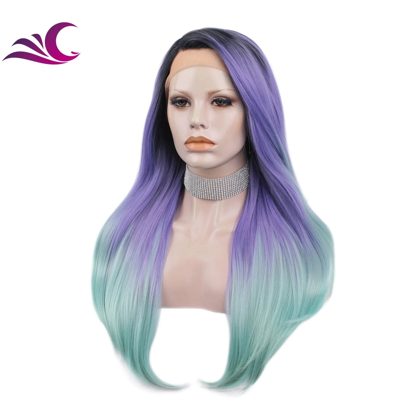 Celebrity 22 Inch Transparent Lace Front Human Hair Wigs With Colored Purple Ombre Highlight Lace Frontal Wigs For Black Women