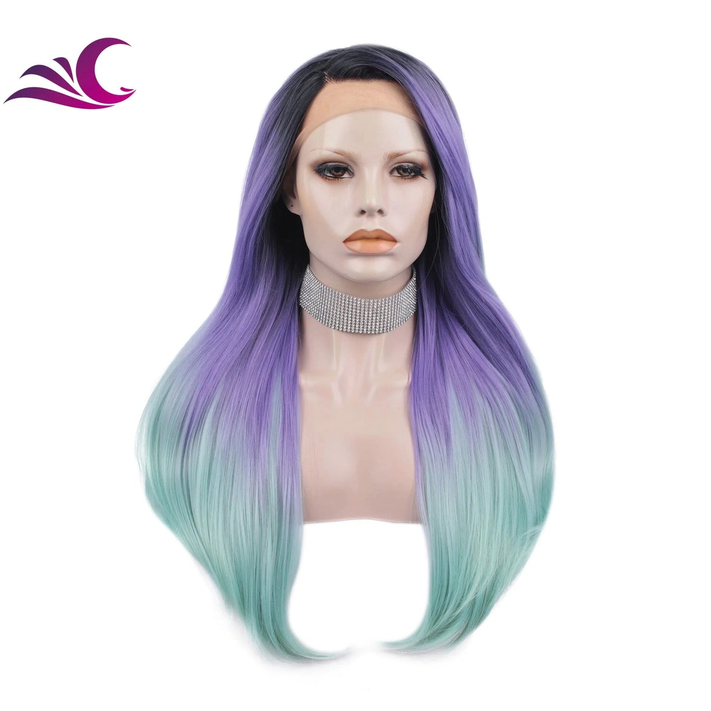Celebrity 22 Inch Transparent Lace Front Human Hair Wigs With Colored Purple Ombre Highlight Lace Frontal Wigs For Black Women