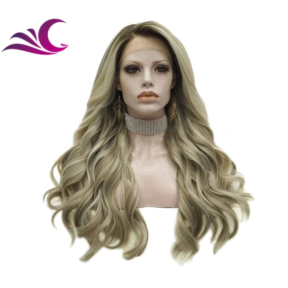 Celebrity burnette color pre-plucked natural hairline shoulder length high temperature futura fiber synthetic wig