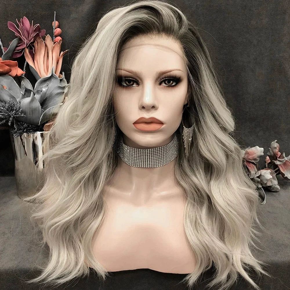 Celebrity burnette color pre-plucked natural hairline shoulder length high temperature futura fiber synthetic wig