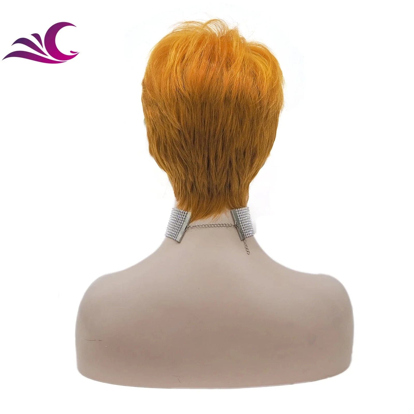 Celebrity Cosplay Wig Orange Mix Green Color Short Synthetic Wigs High Temperature Wholesale Synthetic Hair Wigs
