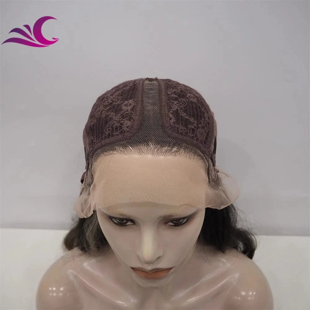 Celebrity high density pre-plucked natural hairline highlight brown heat resistant futura fiber hair wig