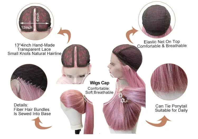 Celebrity Multicolor Blond Ombre Colored Wigs Body Wave Premium Futura Matte Heat Resistant Fiber Synthetic Lace Wig