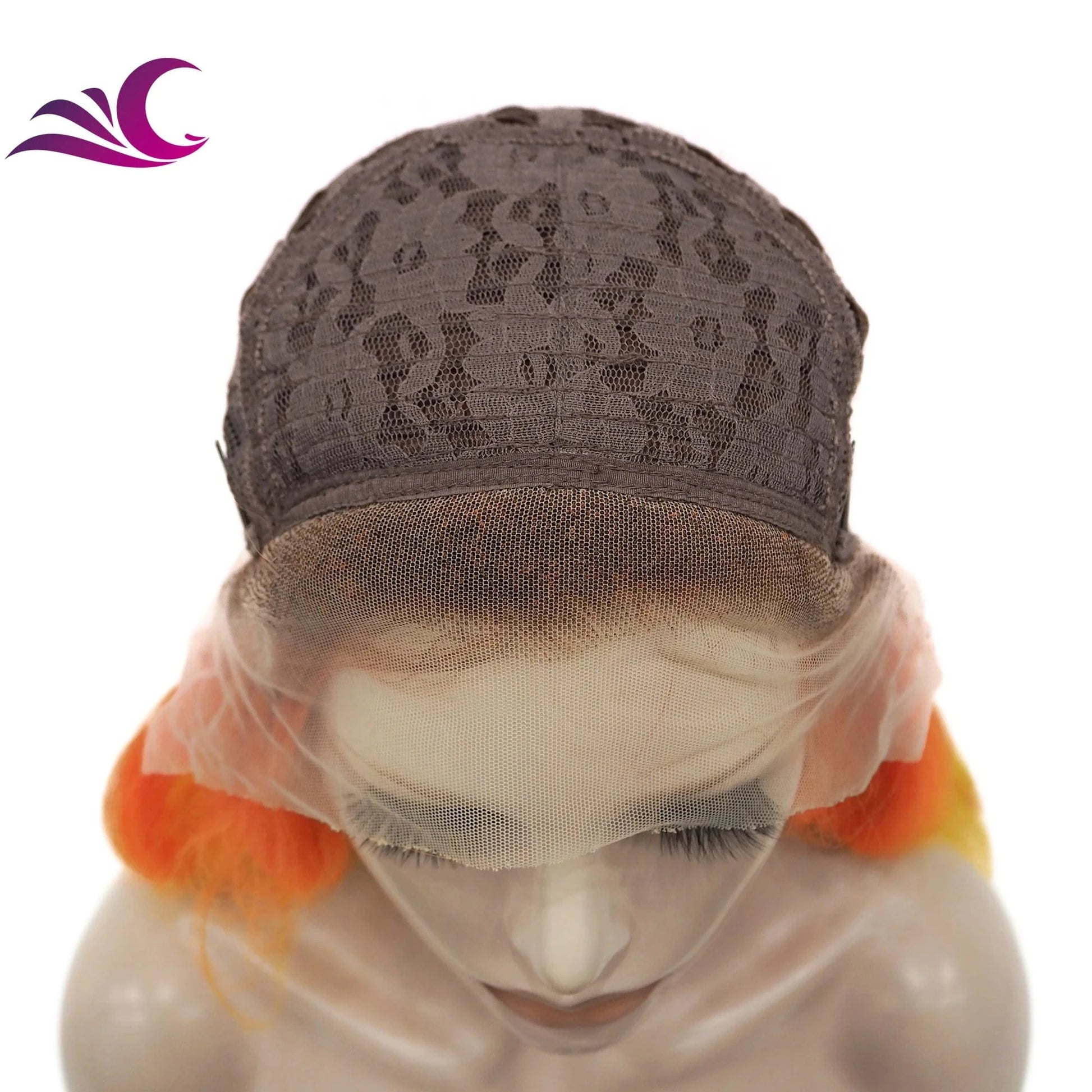 Celebrity Ombre Orange Wig Wavy Synthetic Heat Resistant Fiber Lace Front Wig For Cosplay Wigs