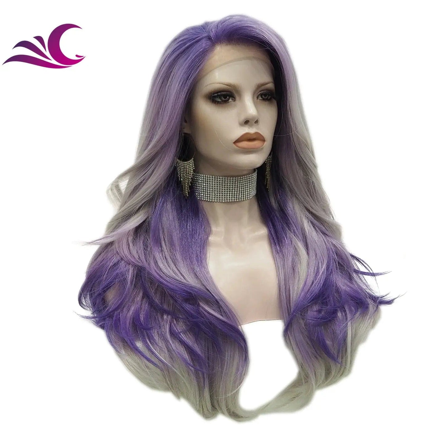 Celebrity Two Color Ash Purple Ombre Futura Wigs