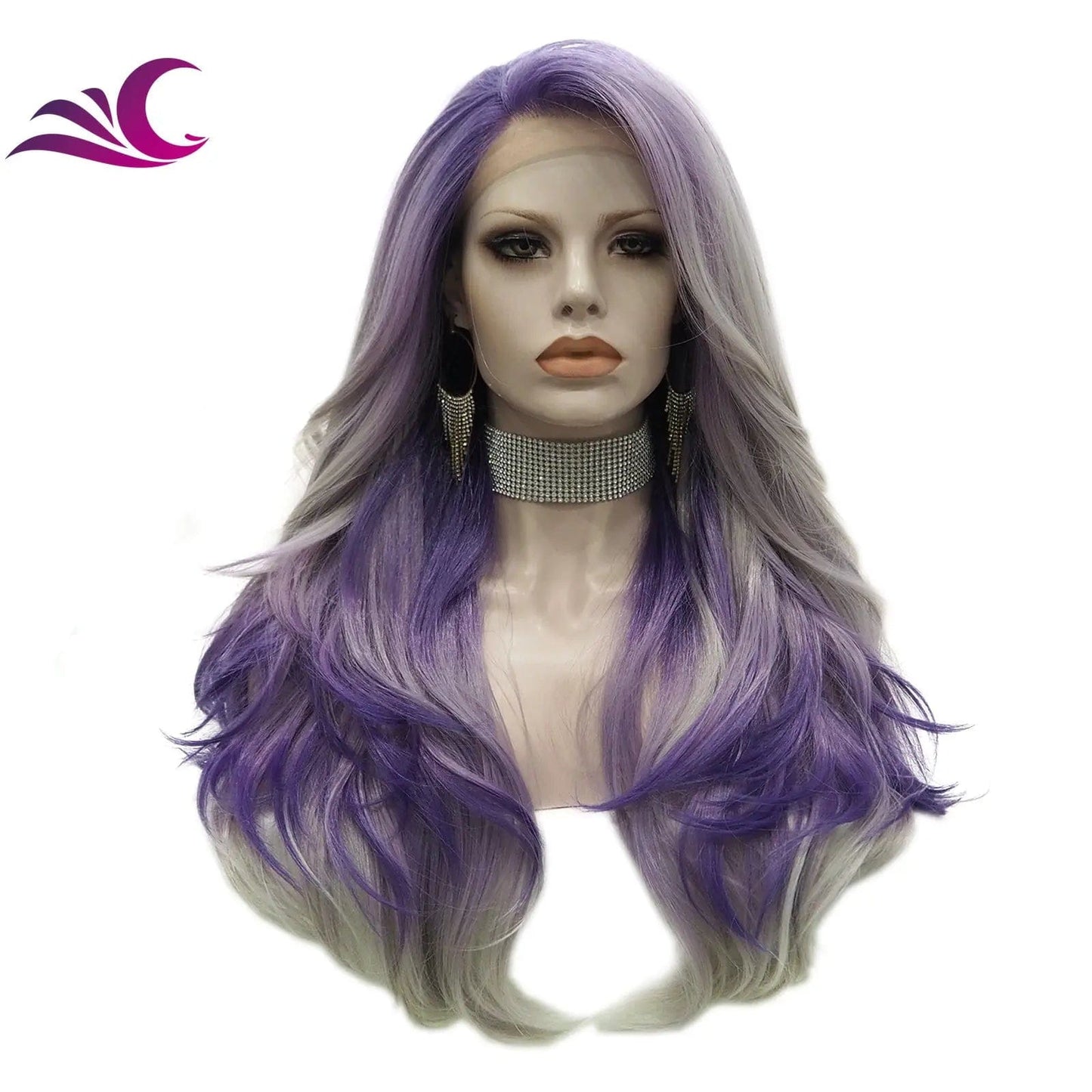 Celebrity Two Color Ash Purple Ombre Futura Wigs