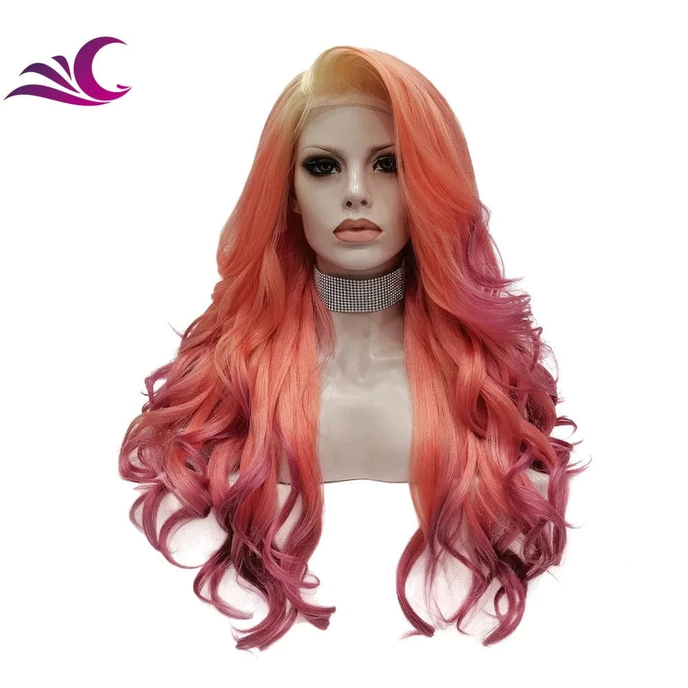 Celebrity white color drag queen cosplay 28 inch heat friendly synthetic lace front wig