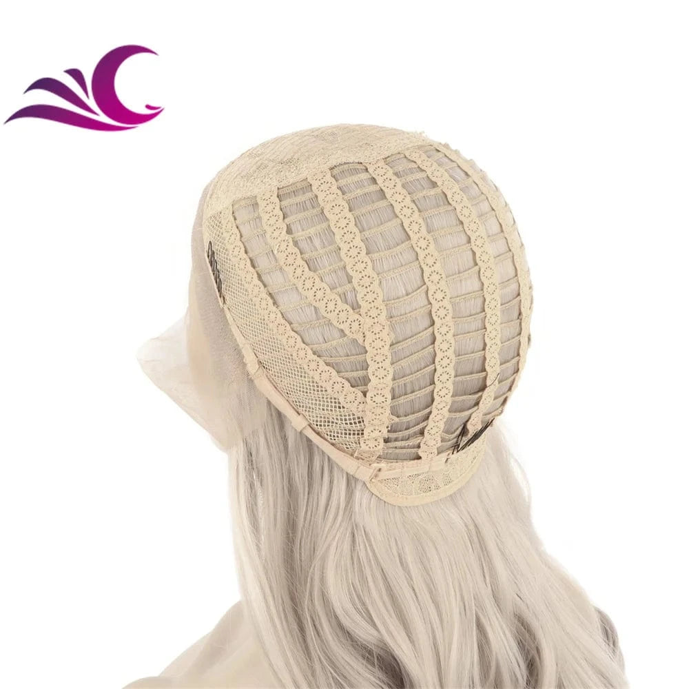 Celebrity white grey ash color cosplay drag daily wig futura fiber heat resistant lace front wig