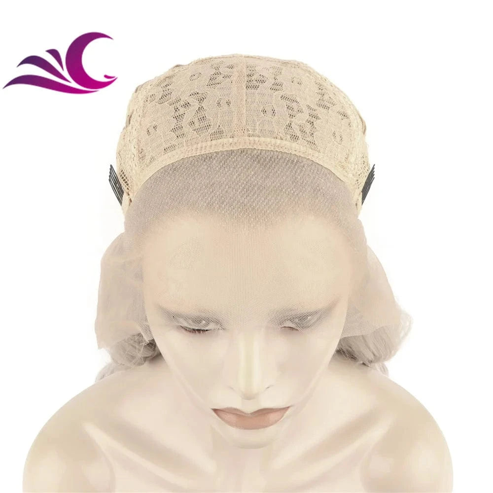 Celebrity white grey ash color cosplay drag daily wig futura fiber heat resistant lace front wig