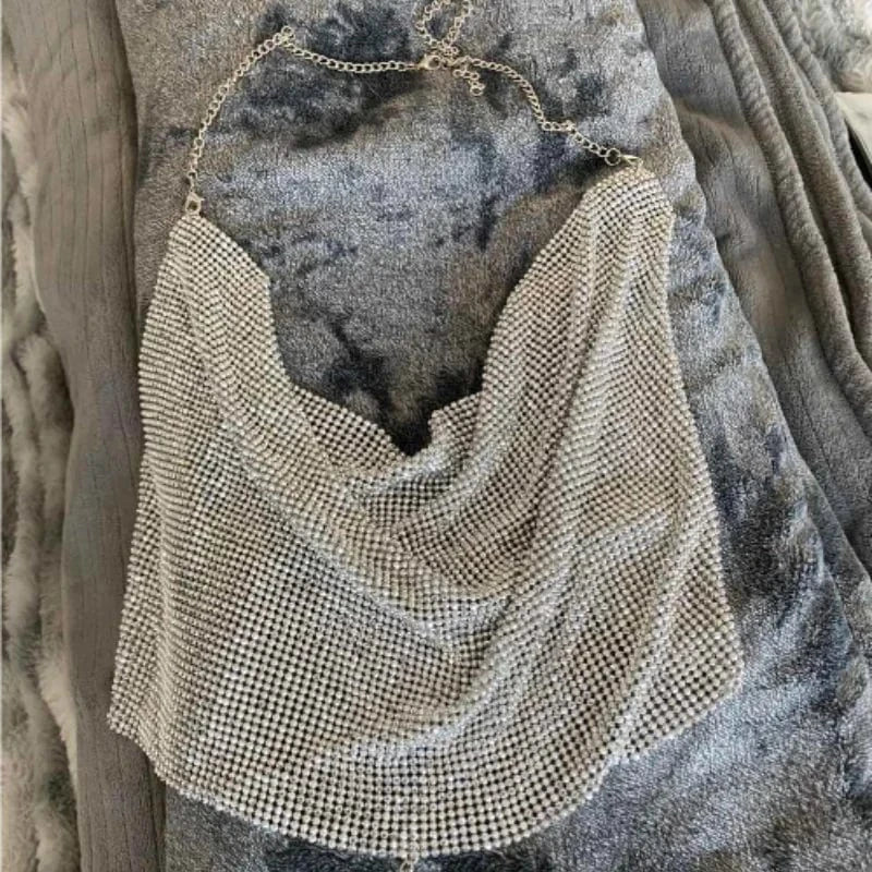 Chain Halter Neck Top  Backless Halter Top For Club & Party women bustier corset