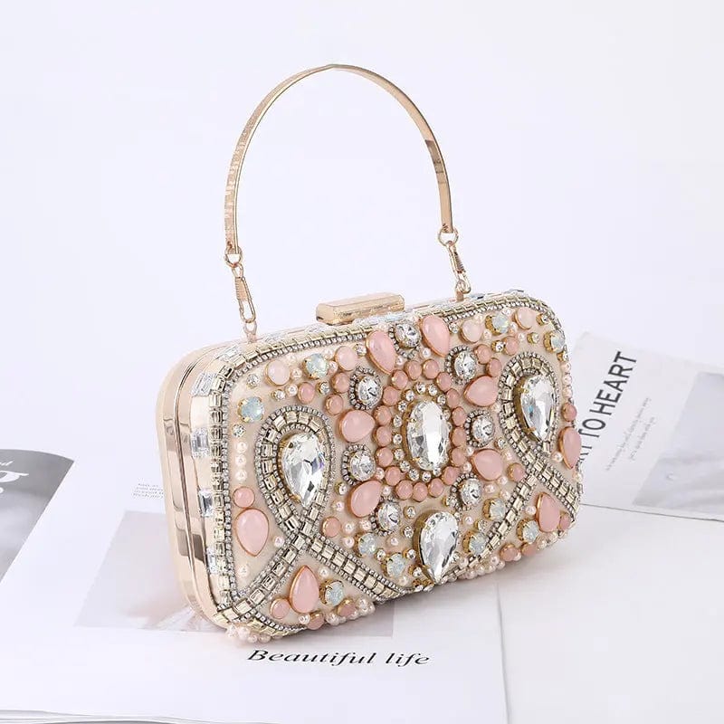 champagne 2022 Diamond Inset Color Dinner Bag European Fashion Hot Style Large Capacity Mobile Phone Wallet Light Luxury Evening Bag