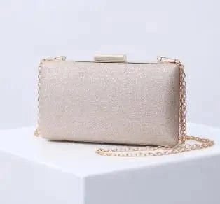 Champagne Gold Banquet Portable Straight Shoulder Clutch Evening bag Temperament Women Wedding Purse