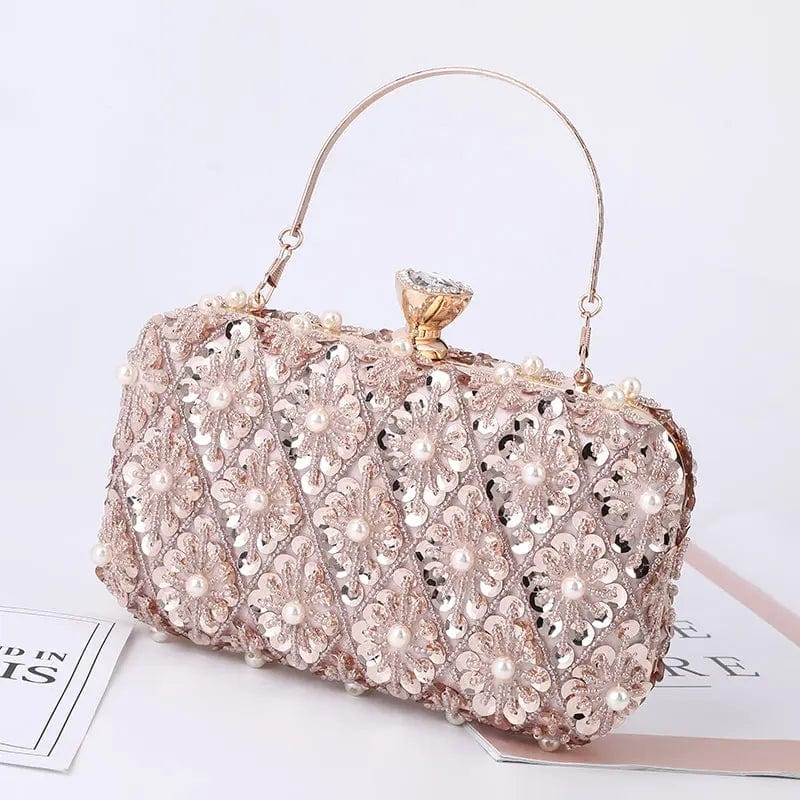 champagne New Designer Women Square Box Clutch Evening Armpit Bags Party Ladies Money Clutch Diamond Wedding Purse Beadedlaser Sequins Bag