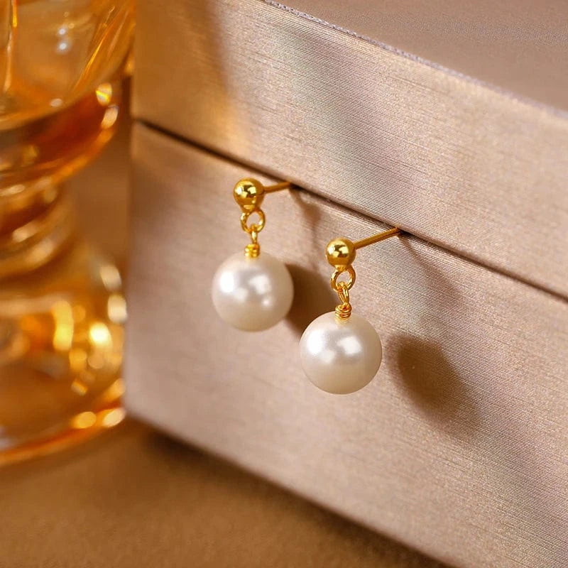 Charm Earrings / Gold Plated 925 Sterling silver baroque pearls pendant earrings 2022 spring/summer earring drop earrings