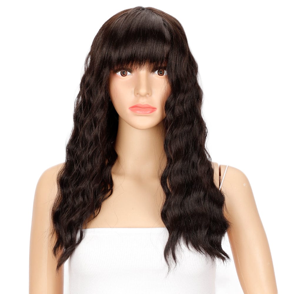 cheap blond water wave wig sleek wholesale hot selling heat resistant made machine wig water wave synthetic hair wig for women