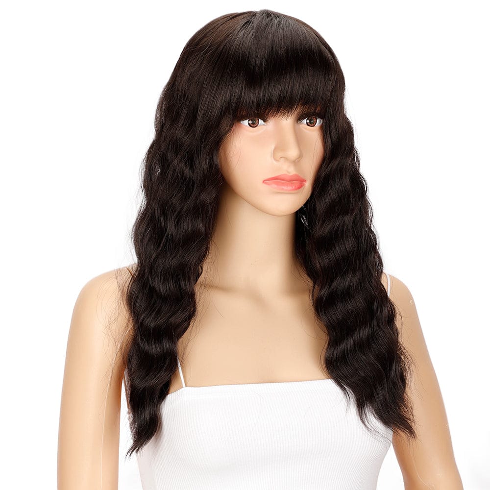 cheap blond water wave wig sleek wholesale hot selling heat resistant made machine wig water wave synthetic hair wig for women
