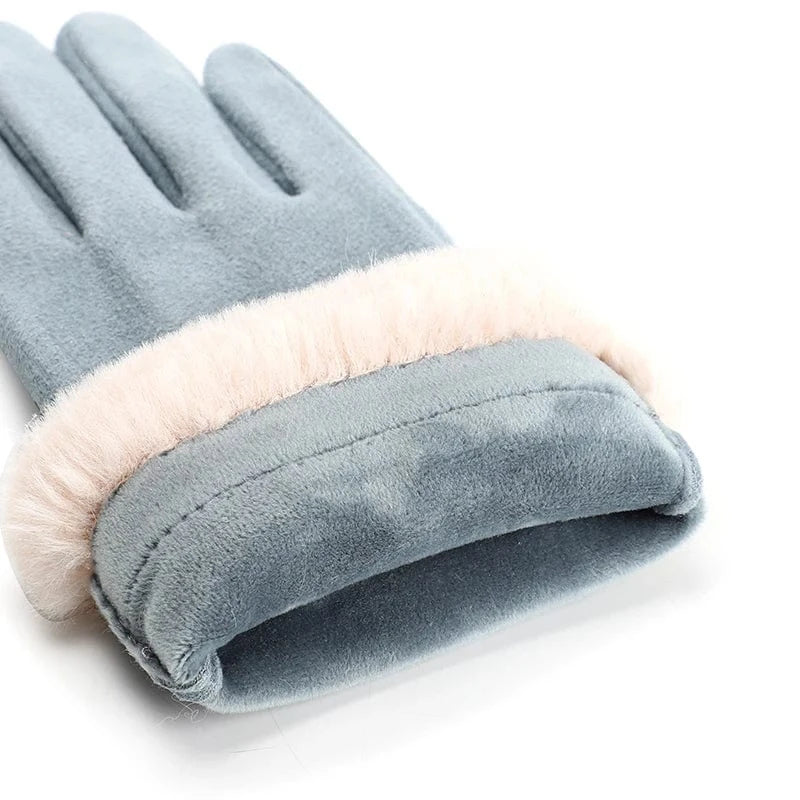 Cheap fleece lining touch screen women winter soft elegant outdoor gloves