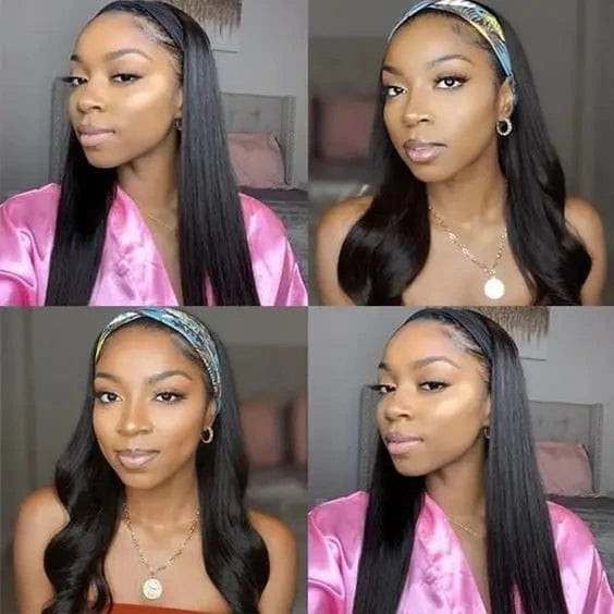 Cheap Headband Wigs For Black Women Human Hair With Headband Attached Head Band Wigs Yaki Virgin Human Hair Headband Curly Wig