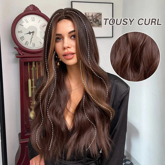 Cheap Long Middle Part Wigs Vendor With Lowest Price Natural Wave Pixie Cut Synthetic Hair Wigs With Highlights For Women