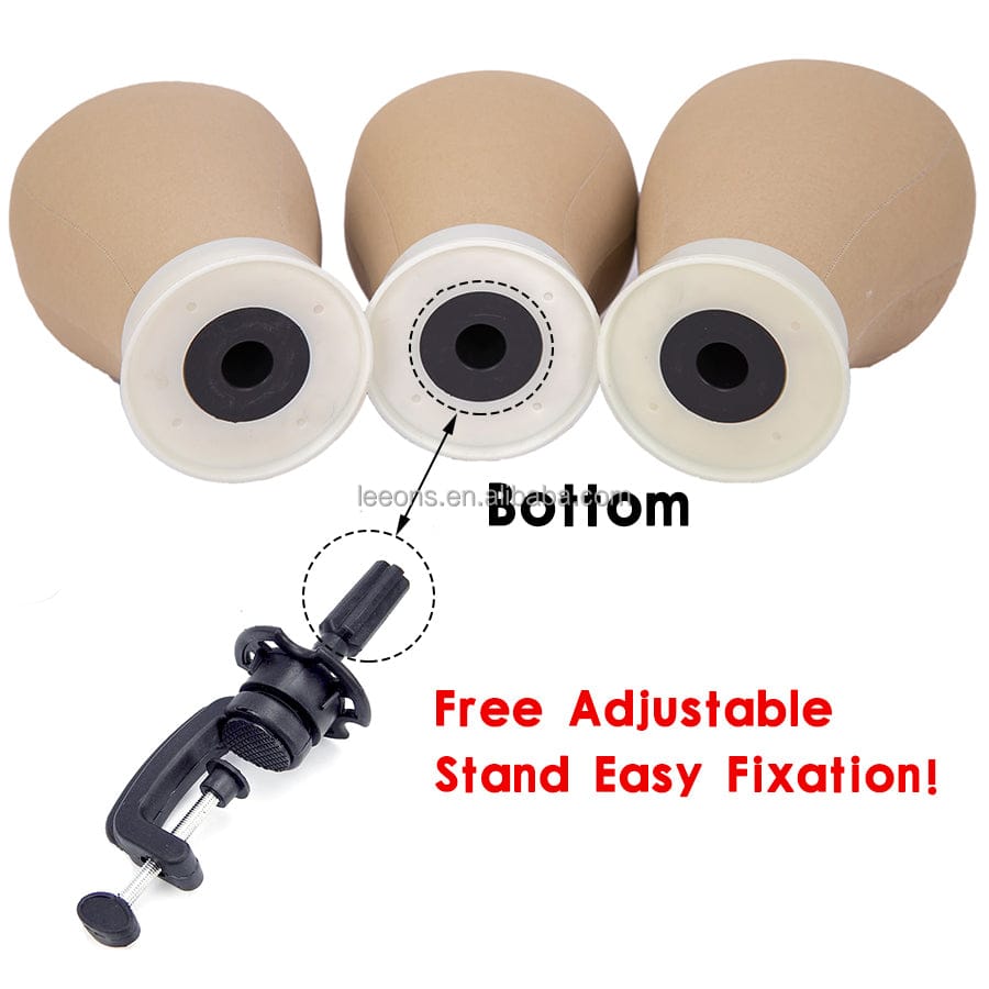 Cheap Price High Quality New Styles 6 Size Brown 20-25 inch Wig Display Canvas Block Head With Face For Wig Making Tool