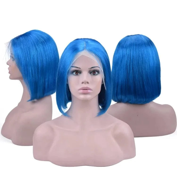 Cheap price human hair short 613 bob wigs human hair lace front blonde wig dyed green blue red pink gray orange purple color wig