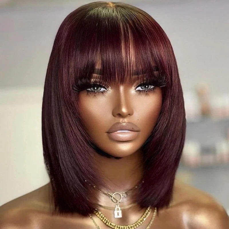 Cheap Raw Brazilian Indian Human Hair Kinky Straight Lace Front Wig Short Kinky Curly Bob Wigs For Black Women Glueless Hair