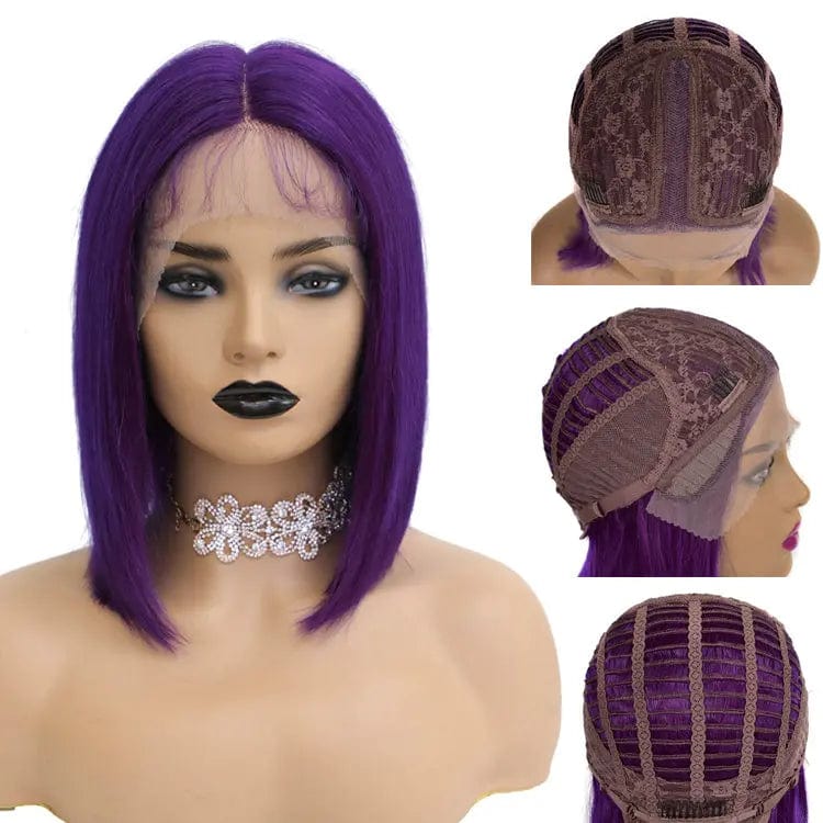 Cheap Straight Brazilian Human Hair Purple Color