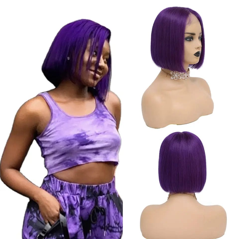 Cheap Straight Brazilian Human Hair Purple Color